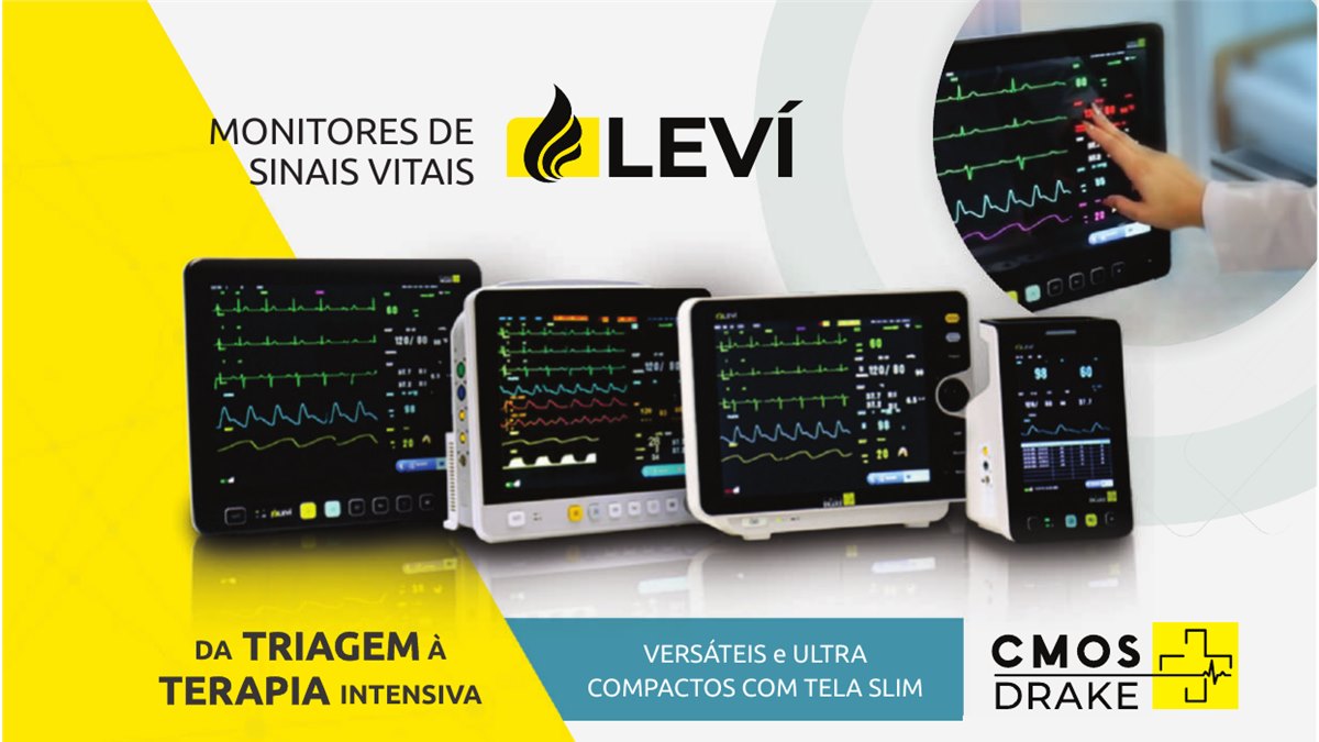 Família de monitores de sinais vitais Levi CMOS Drake em quatro tamanhos de tela